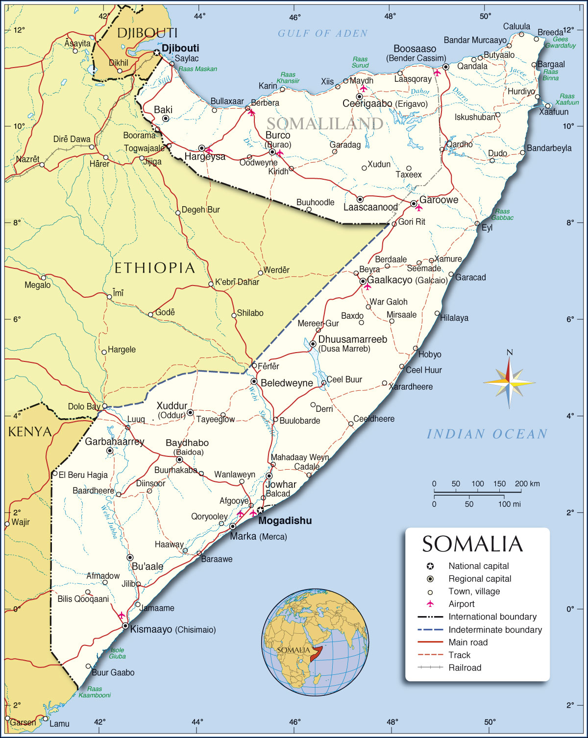 Political Map of Somalia