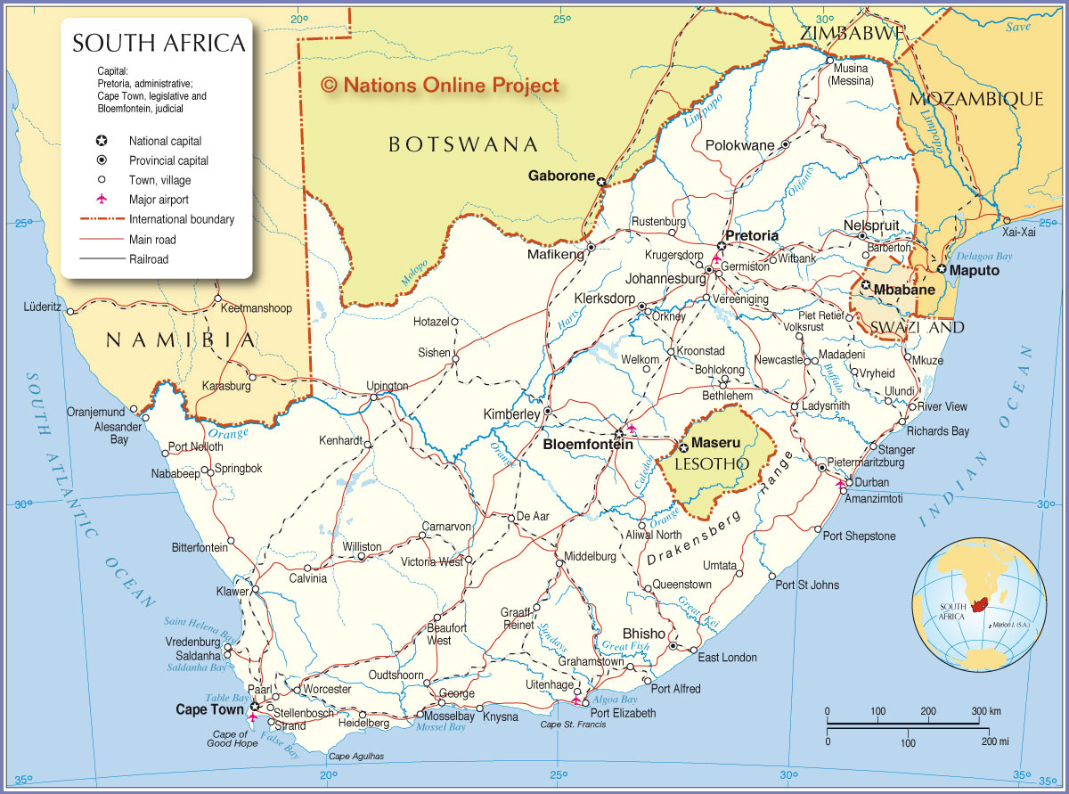 south africa political map Political Map Of South Africa Nations Online Project south africa political map