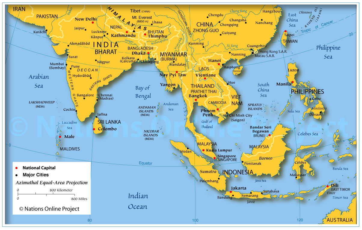 map of eastern asia Map Of South East Asia Nations Online Project