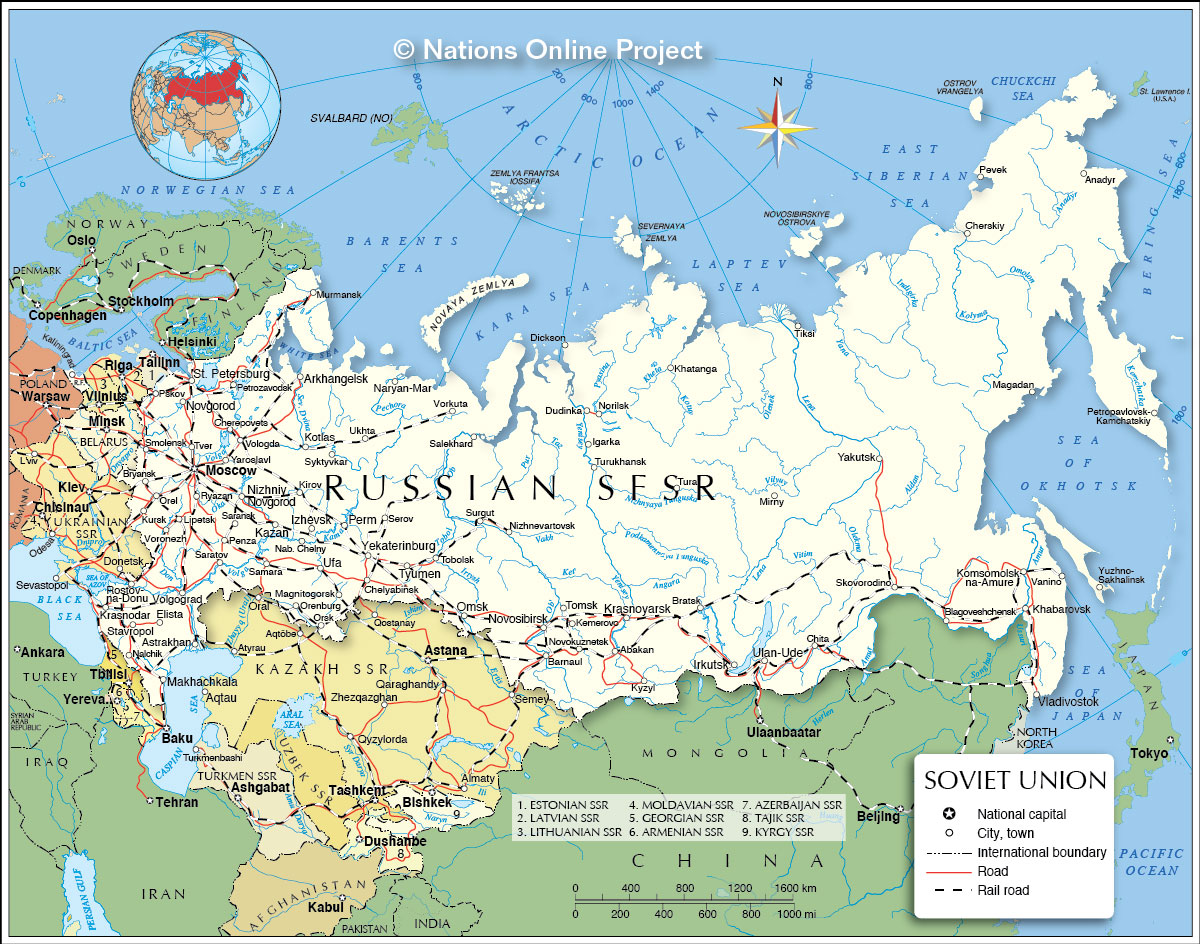 Political Map Of Soviet Union Nations Online Project