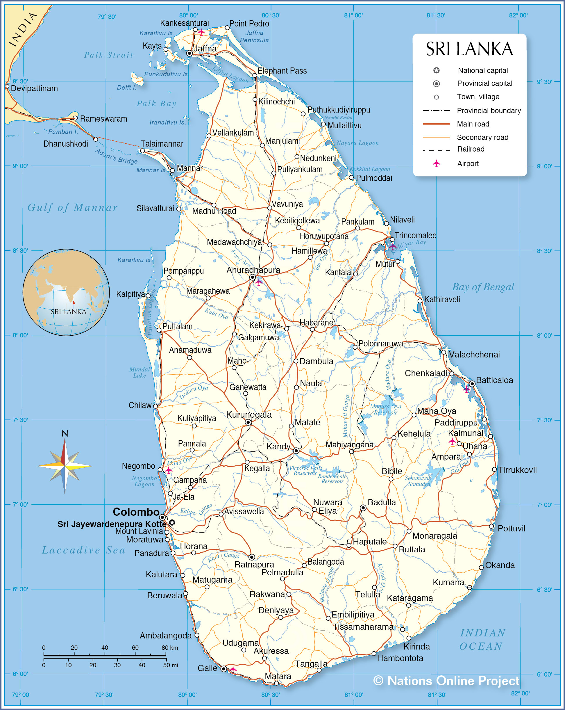 Political Map of Sri Lanka - Nations Online Project