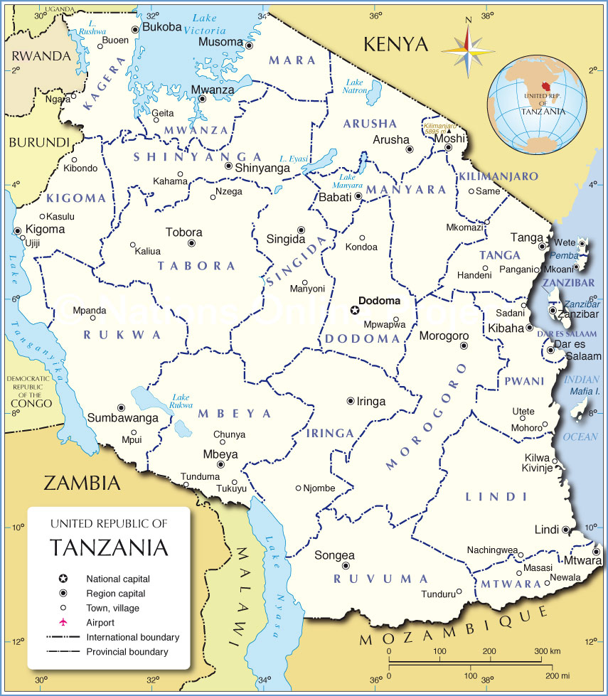 Administrative Map of Tanzania