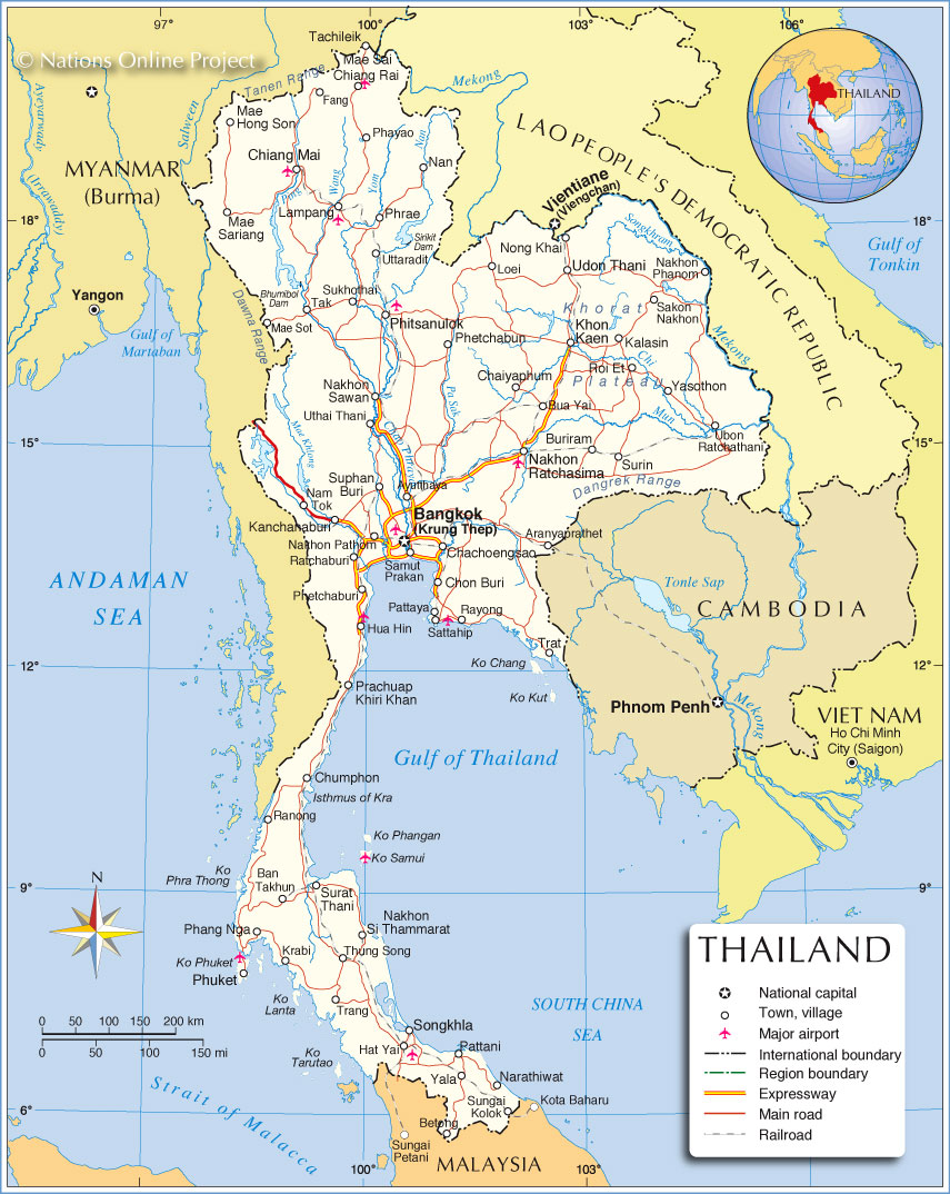 Political Map of Thailand