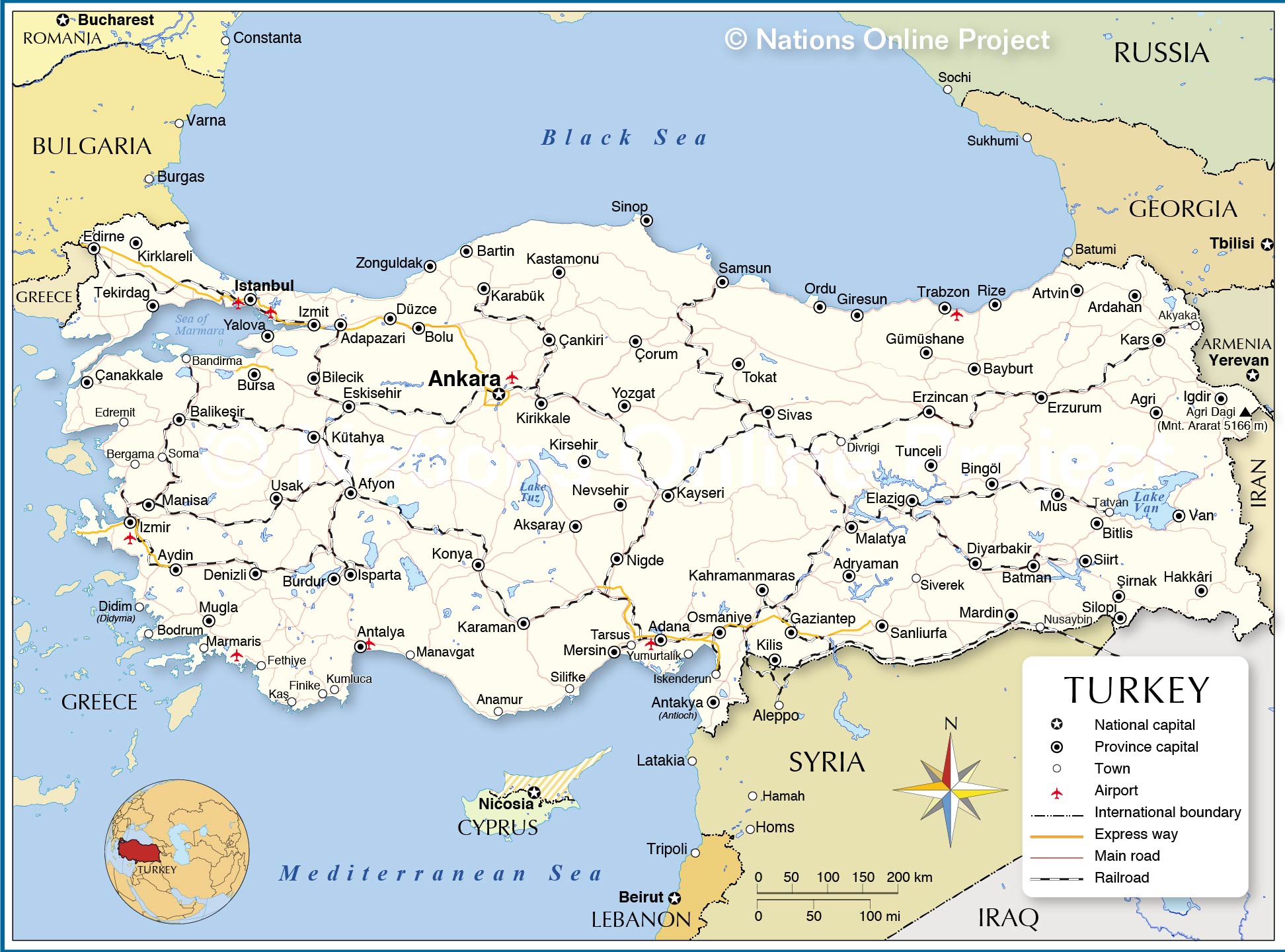 political map of turkey