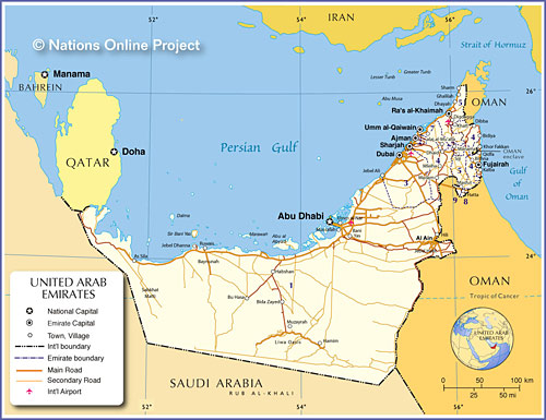 United Arab Emirates Map