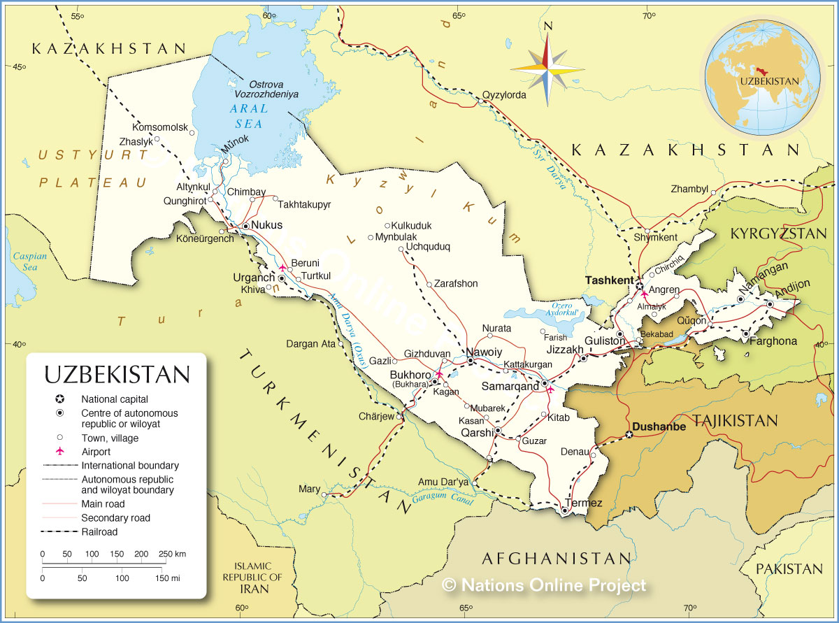 Political Map of Uzbekistan - Nations Online Project