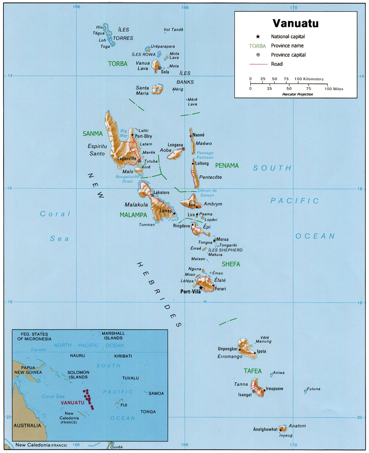 port vila vanuatu map Administrative Map Of Vanuatu Nations Online Project port vila vanuatu map