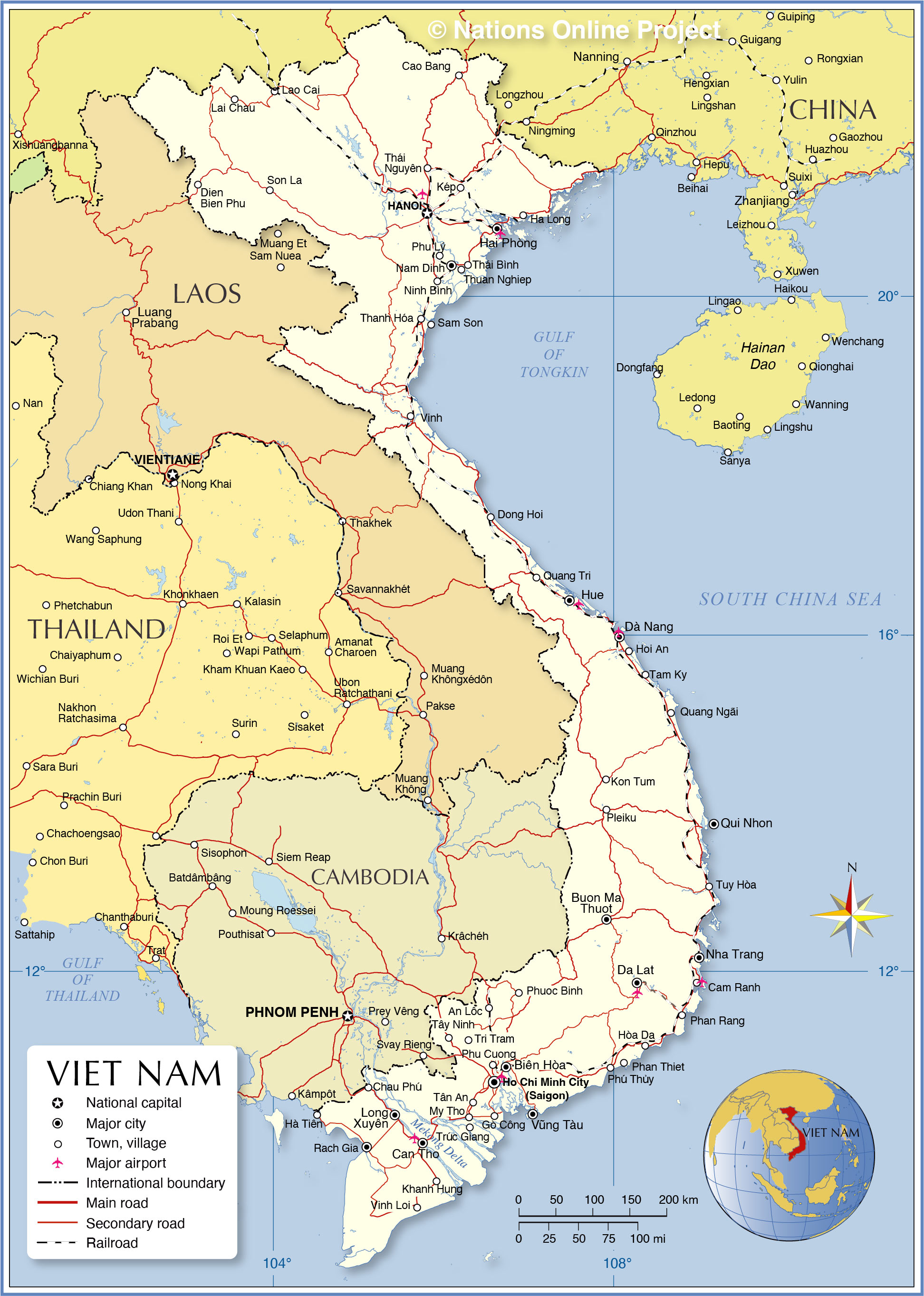 Detailed Political Map Of Vietnam Vietnam Detailed Political Map ...