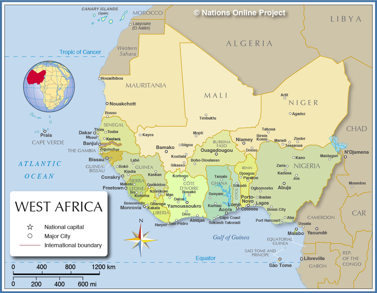 africa political map with capitals