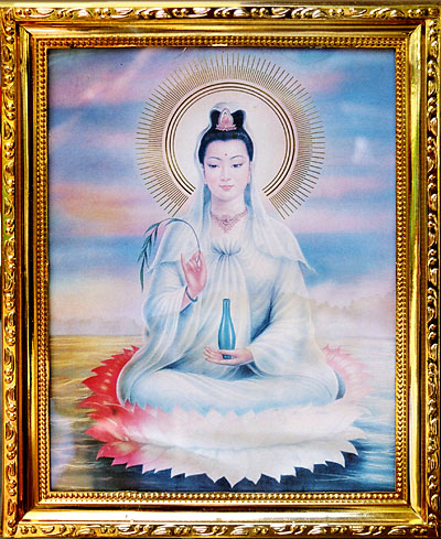 A2597 China Tibet Buddha Guan Yin Fengshui Göttin Schutz Geshenk H18B10T9
